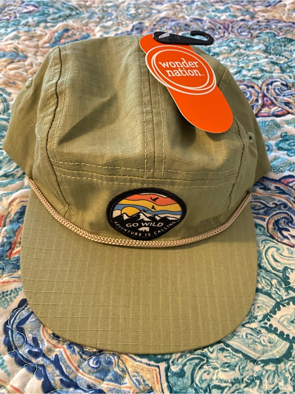 Go Wild Olive Green Outdoor Cap with Braided Brim Detail - Picture 3 of 5